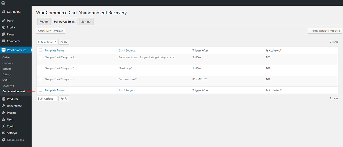 WooCommerce Cart Abandonment Recovery