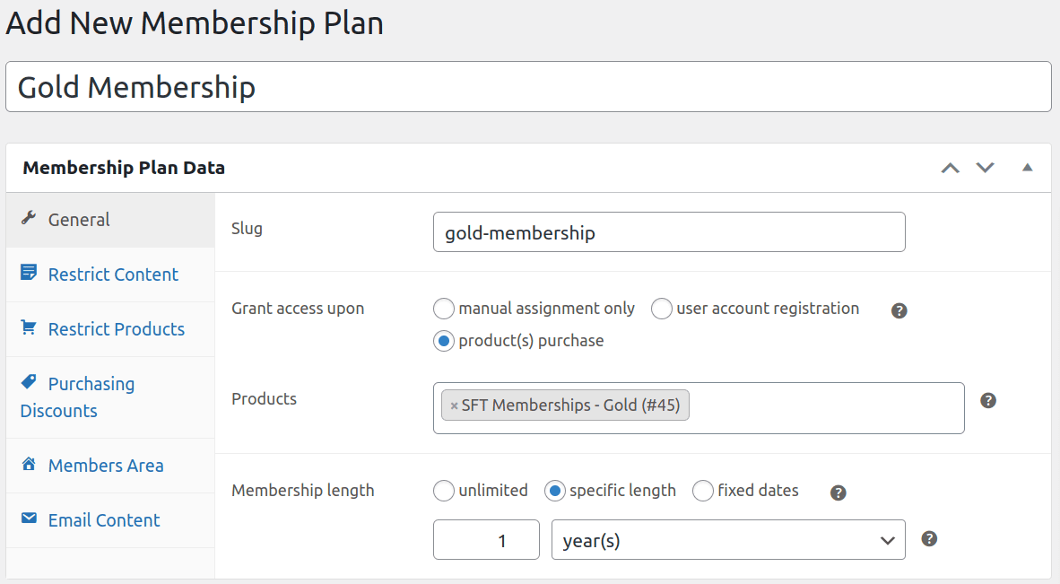 Setting up the Membership plans 4