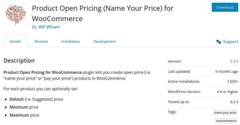 Product Open Pricing Name Your Price for WooCommerce