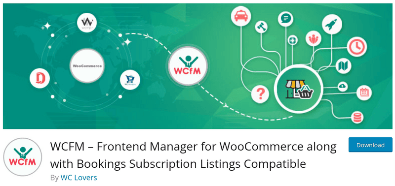 WCFM – Frontend Manager for WooCommerce along with Bookings Subscription Listings Compatible