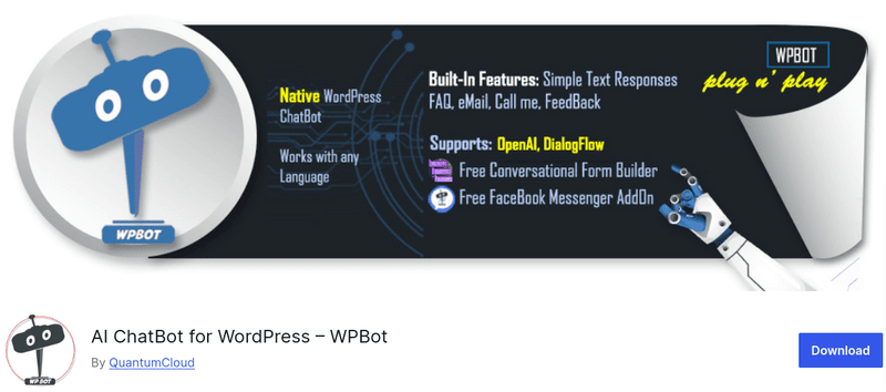 AI ChatBot for WordPress – WPBot – WordPress plugin _ WordPressorg
