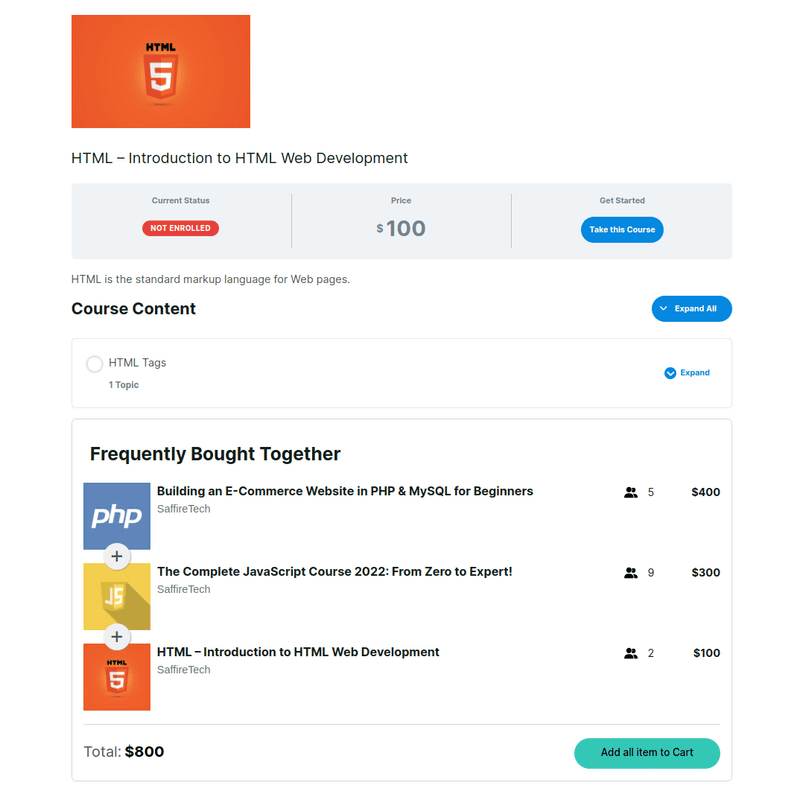 Frequently Bought Together for LearnDash