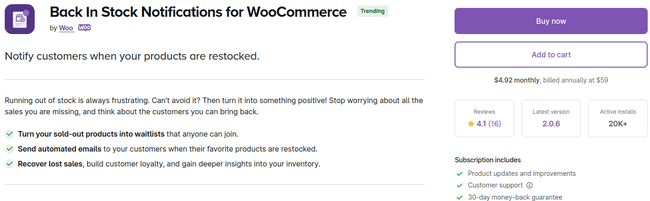 Back In Stock Notifications for WooCommerce