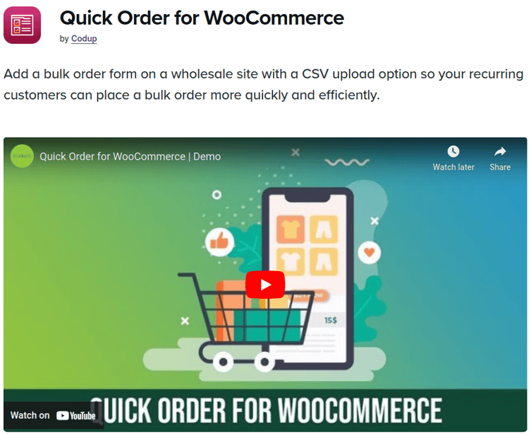 Quick Order for WooCommerce