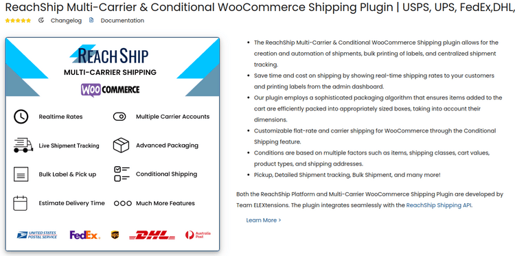 ReachShip Multi-Carrier & Conditional WooCommerce Shipping