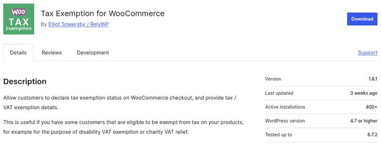 Tax Exemption for WooCommerce