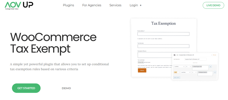WooCommerce Tax Exempt by AOV UP